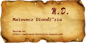 Malovecz Dionízia névjegykártya